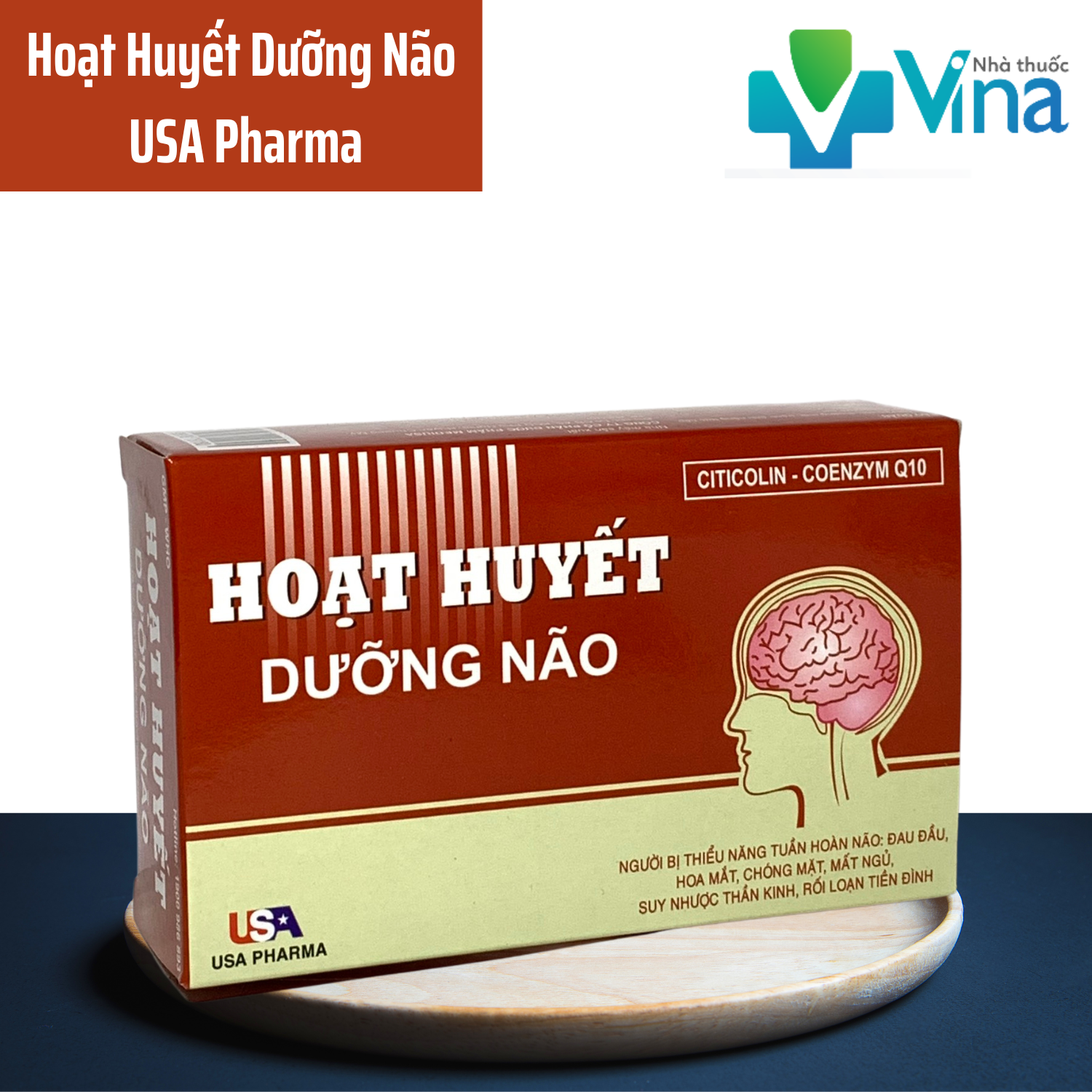 Hoạt Huyết Dưỡng Não MediUSA Tăng Cường Lưu Thông Máu Hộp 100 Viên