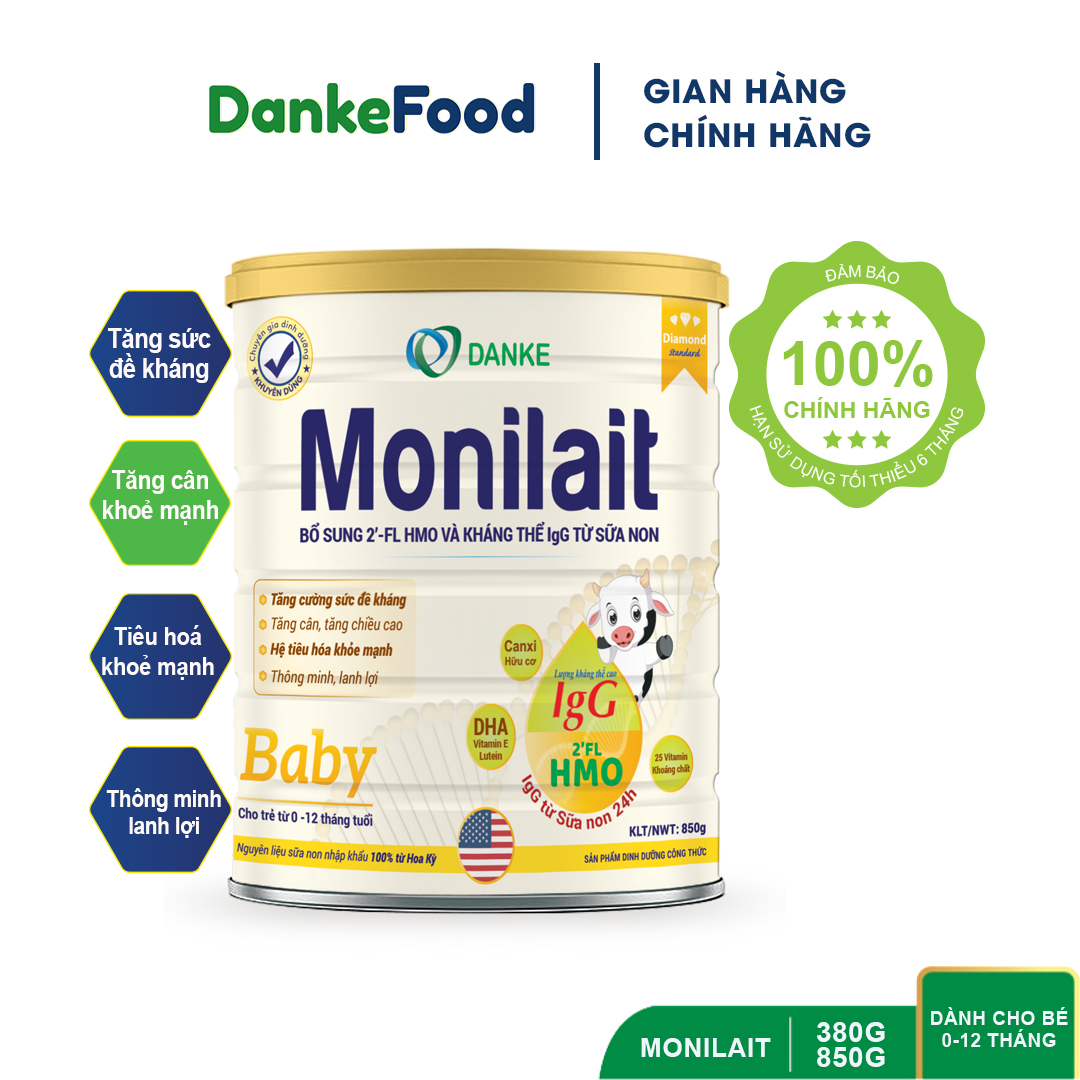 Sữa Monilait Baby 380g - dành cho bé 0 - 12 tháng tuổi