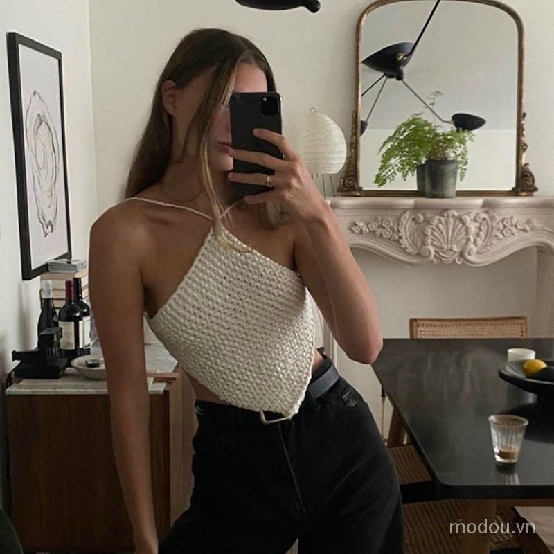 Áo đi biển kiểu yếm hở lưng sexy có kèm sẵn mút ngực