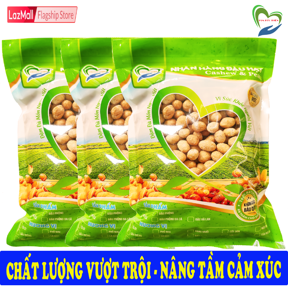 Combo 1,5 KG Đậu Phộng Da Cá Cốt Dừa Tâm Đức Thiện Nguyên Liệu Loại 1 Giòn Béo Hơn Combo 3 Túi ZIP 500GR Thực Phẩm Đóng Gói Đóng Hộp Ăn Liền đồ ăn vặt Lazada bánh kẹo quà Tết
