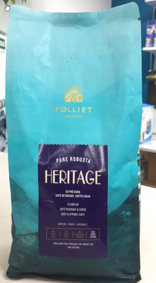 Cà phê hạt heritage folliet vị đậm đà 1kg