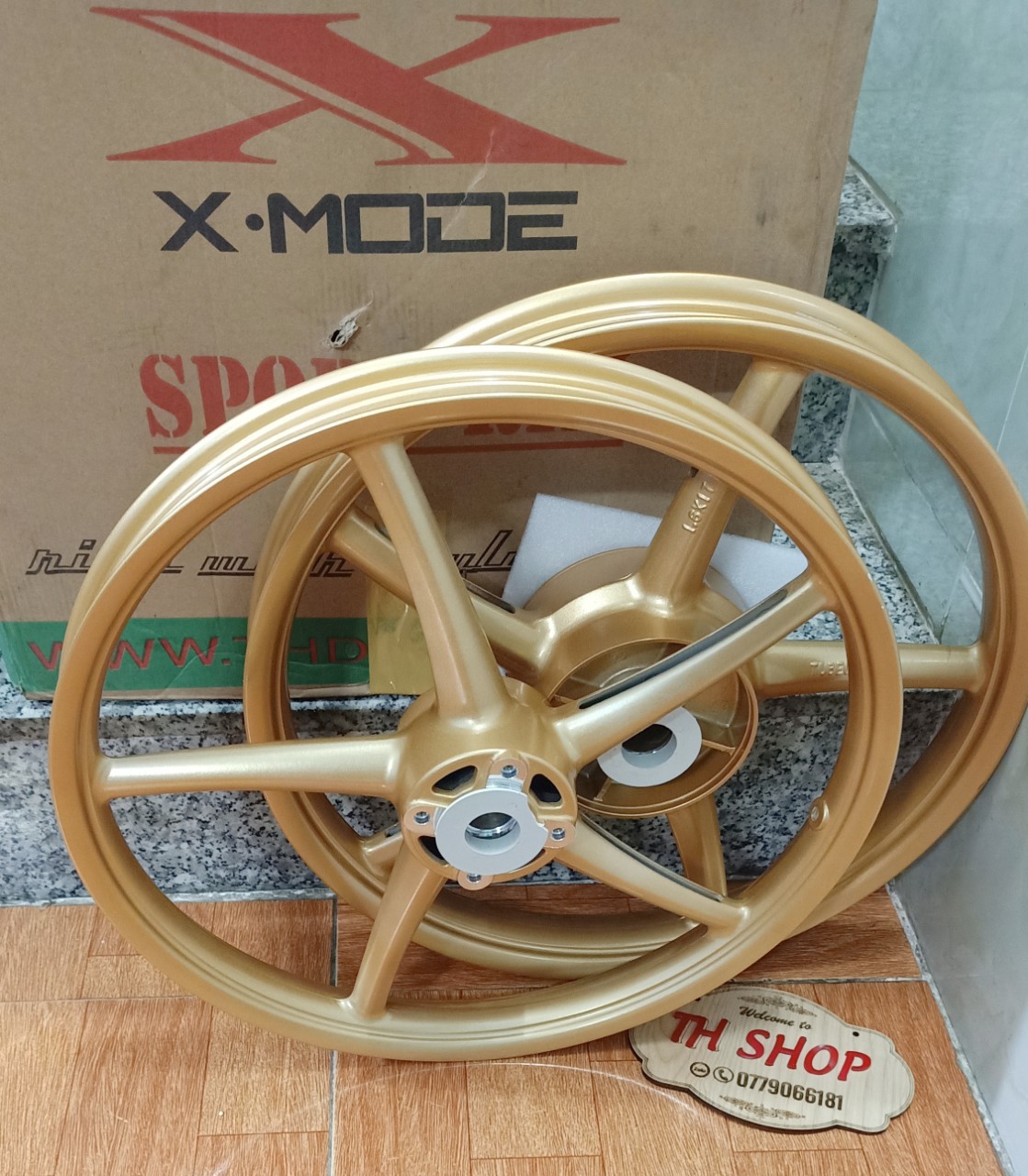  BÁNH MÂM XMODE 5 CÂY KIỂU NHƯ RCB GẮN SIRIUS JUPITER TAURUS EXCITER 2006-2010 MÀU VÀNG ĐỒNG SẢN PHẨM MỚI Y HÌNH 