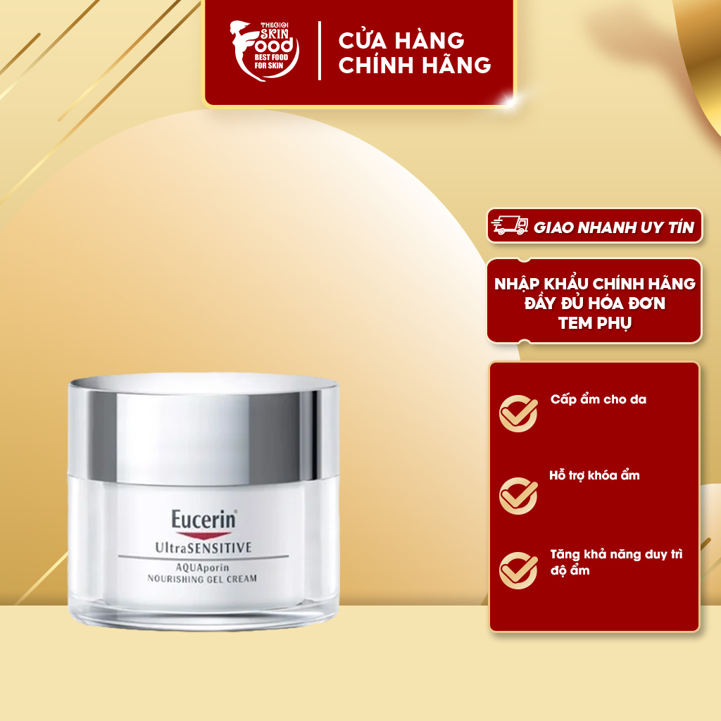 Kem Dưỡng Ẩm Cho Da Thường Đến Da Hỗn Hợp Eucerin Sensitive Skin Aquaporin Active Cream 50ml