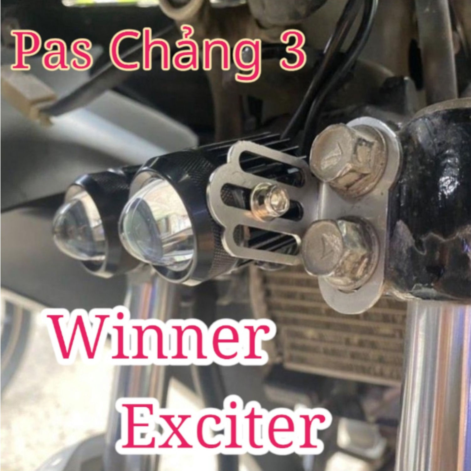 Pas gắn đèn trợ sáng mini - gắn chẳng 3 ,phuộc ex150, winner x, ex135...