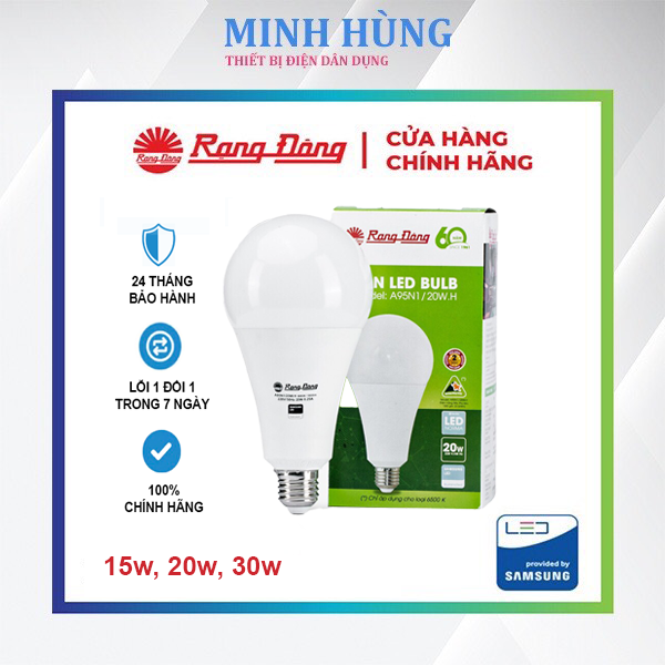 Bóng đèn led rạng đông 15w 20w 30w ánh sáng trắng - minh hùng