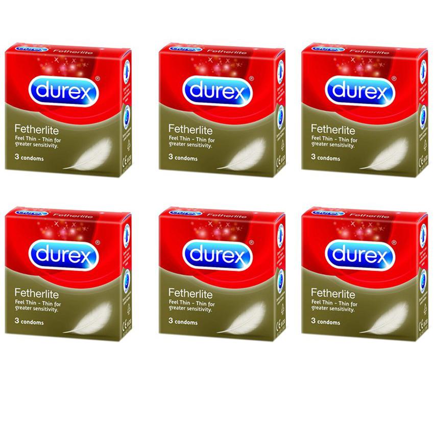 Combo 6 hộp bao cao su Durex FETHERLITE siêu mỏng hộp 3c