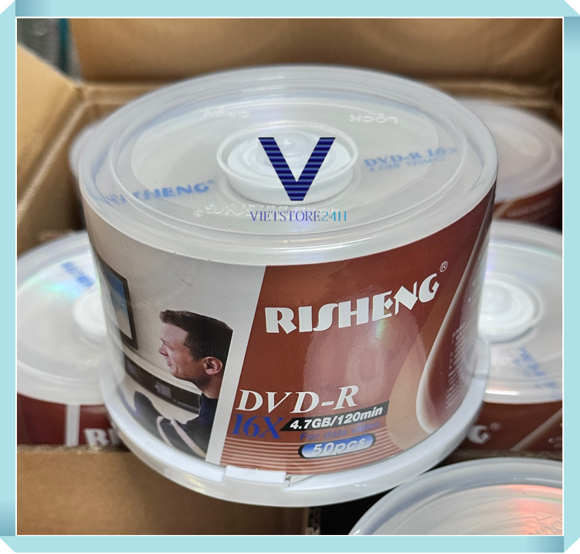 Đĩa dvd trắng đĩa trắng dvd risheng 1 lốc 50 cái 4.7g