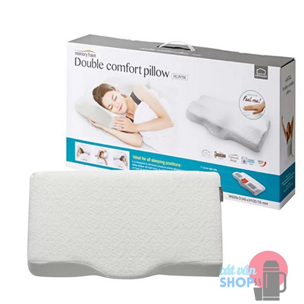 Gối cao su Lock&Lock Memory Foam thoải mái gấp đôi với nhiều kiểu gác đầu kích thước lớn HLW114