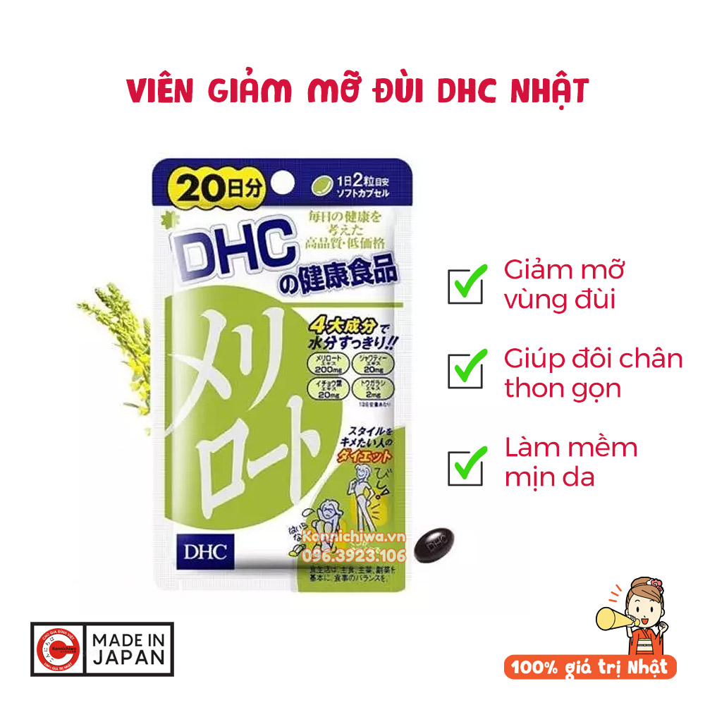 [Chính Hãng] Viên giảm mỡ đùi DHC gói 40 viên nội địa Nhật Bản | Giảm mỡ vùng mông, đùi, bắp chân, cho đôi chân thon gọn mịn màng