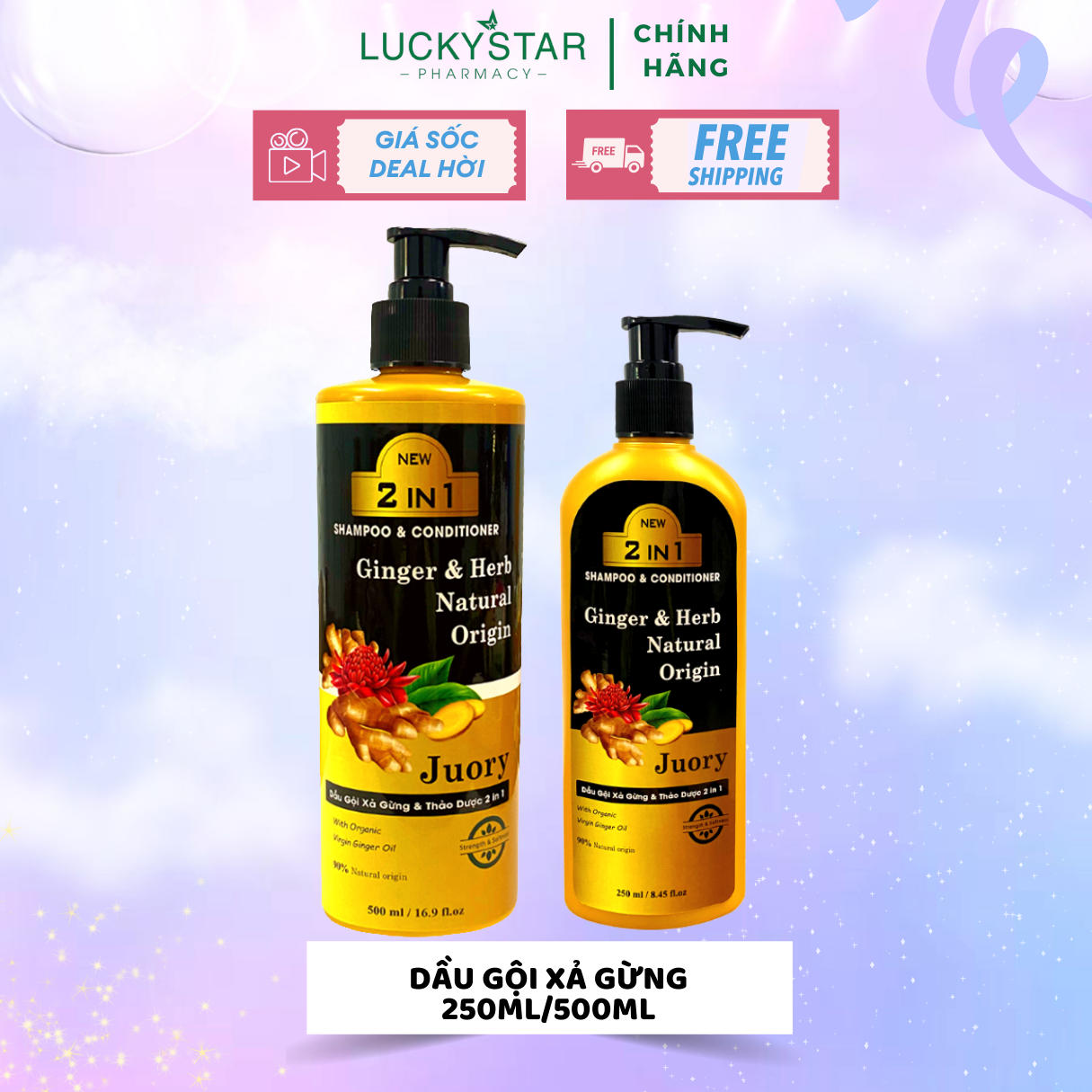 Dầu Gội Gừng và Thảo Dược Lucky Star