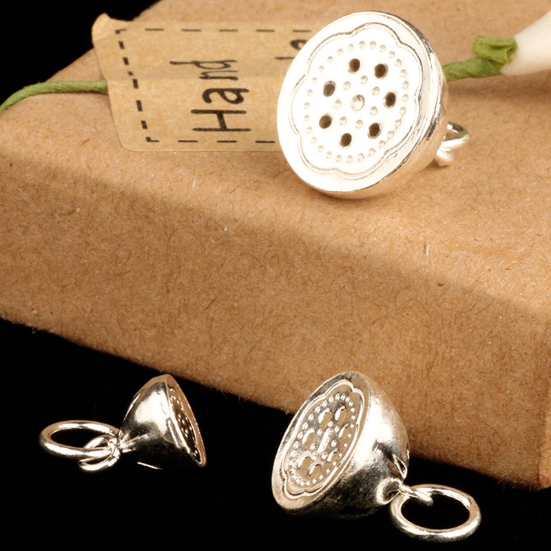 Charm bạc móc treo đài hoa sen - charm bạc 925 - mã cb370