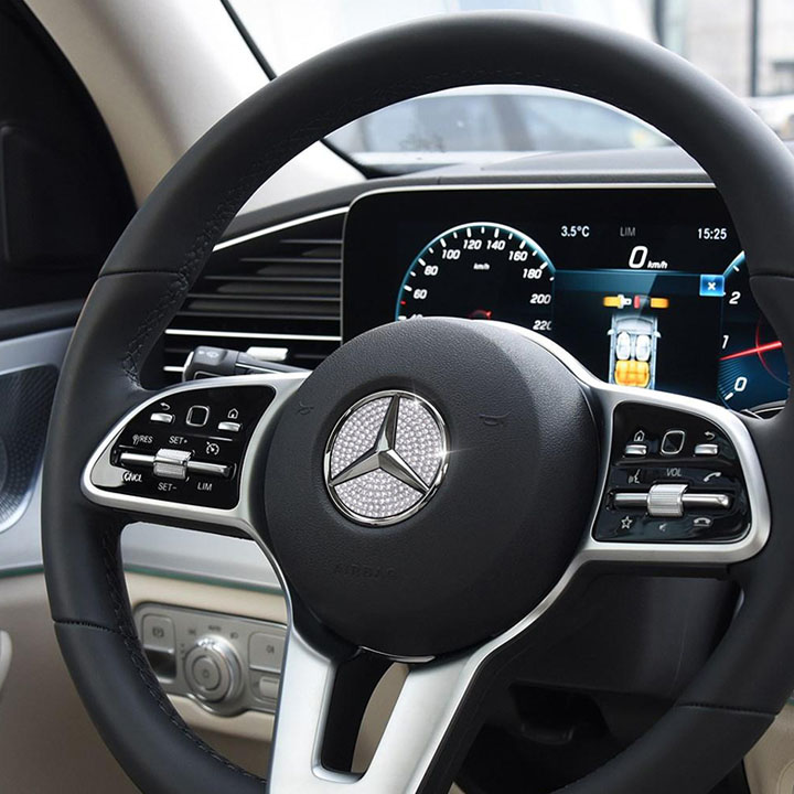 Logo Đính Đá Gắn Vô Lăng Mercedes