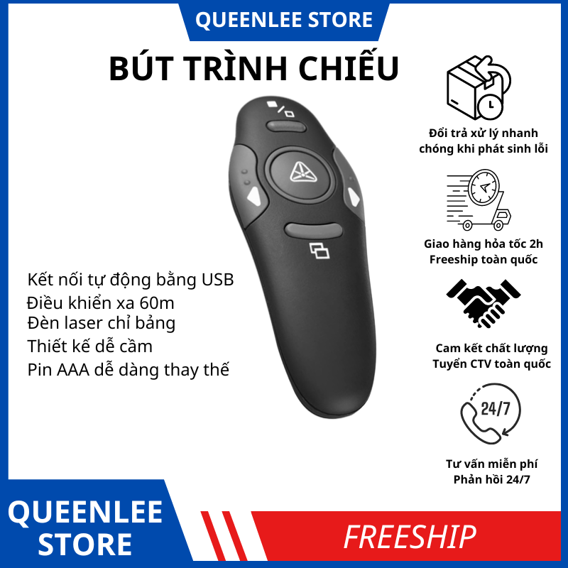 Bút trình chiếu có đèn laser kết nối qua usb dễ dàng