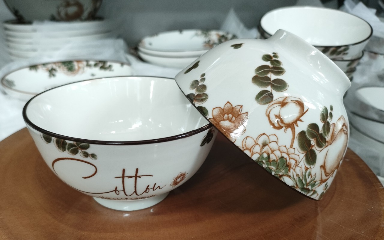 Combo 5 chén sứ họa tiết bông cổ điển ăn cơm Hoavoanshop