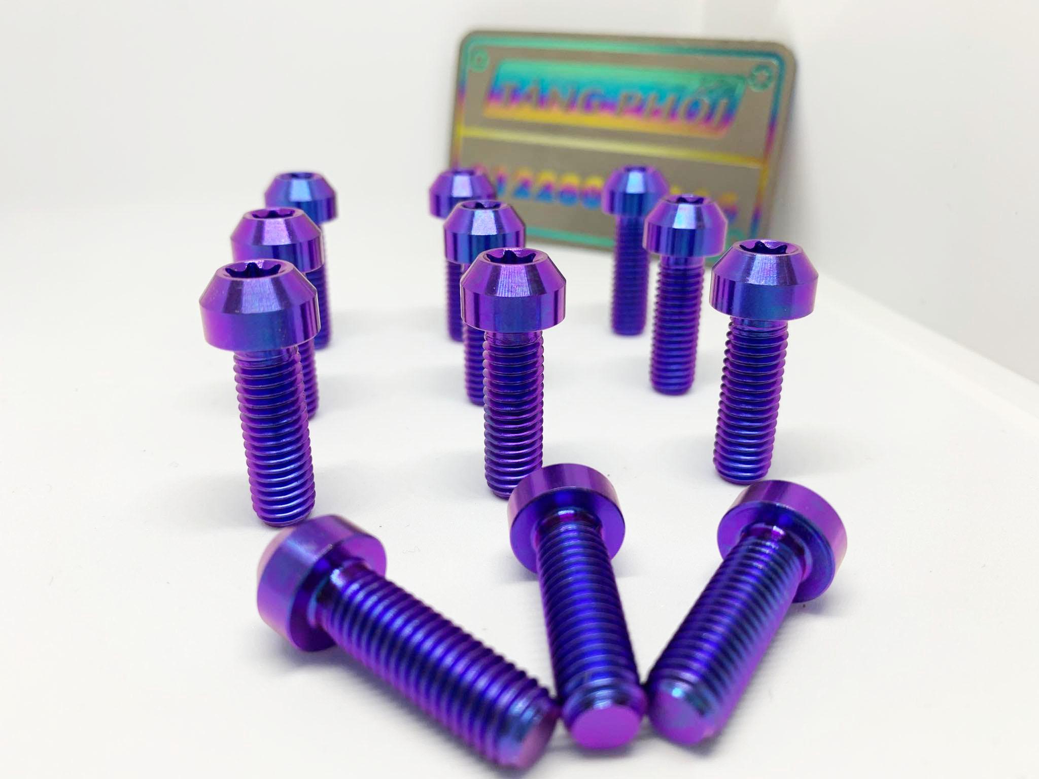 Ốc 8li25 đầu trụ Titan Gr5 gắn nhiều vị trí trên xe