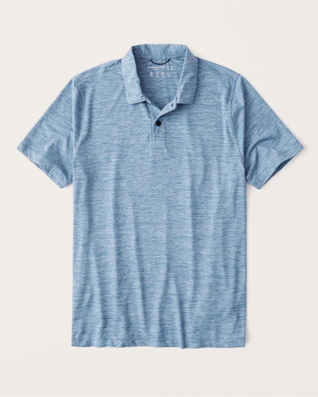 Áo thun polo Abercrombie ABR-PO132 Air Knit Polo Golf heather light blue