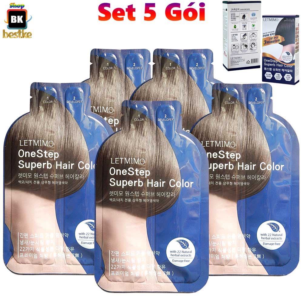 SET 5 GÓI thuốc nhuộm tóc phủ bạc tiện dụng tại nhà