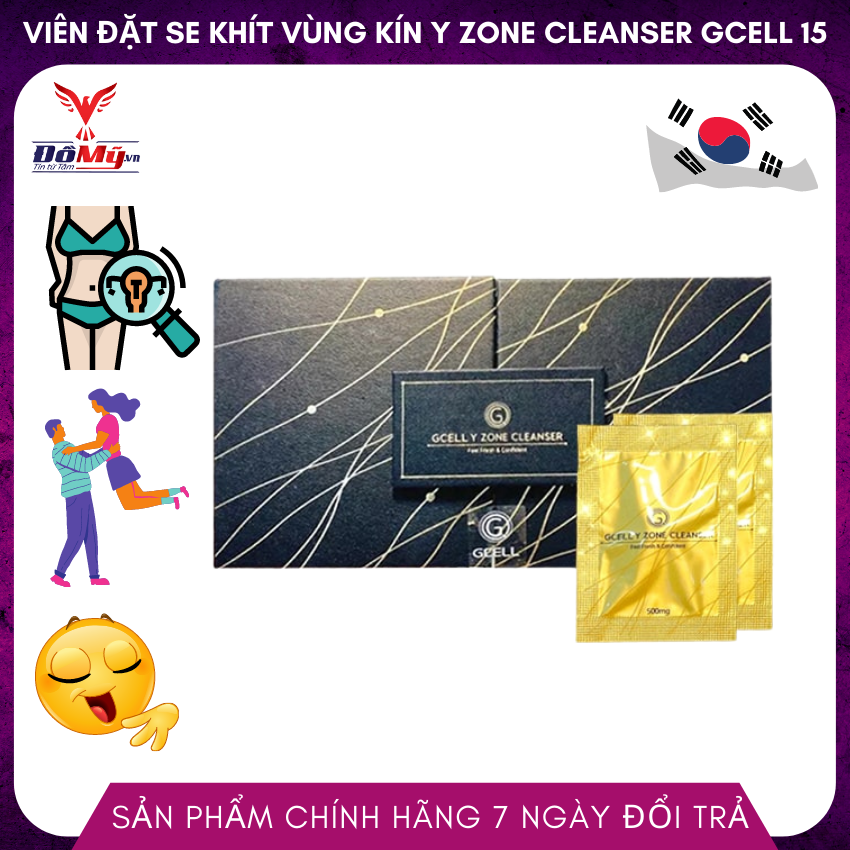 [ Domy.Vn ] Viên Đặt Se Khít Vùng Kín Y Zone Cleanser Gcell 15 viên mẫu 2021 Gcell [mẫu mới Revirgin Gung] -  đào thải chất cặn, khí hư ,  Cân bằng độ pH, Ngăn ngừa, cải thiện các chứng viêm nhiễm, huyết trắng, mùi hôi -Đồ Mỹ