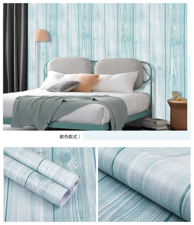5 mét giấy dán tường, khổ 45cm rộng decal pvc trang trí - ván sọc xanh dương pt027
