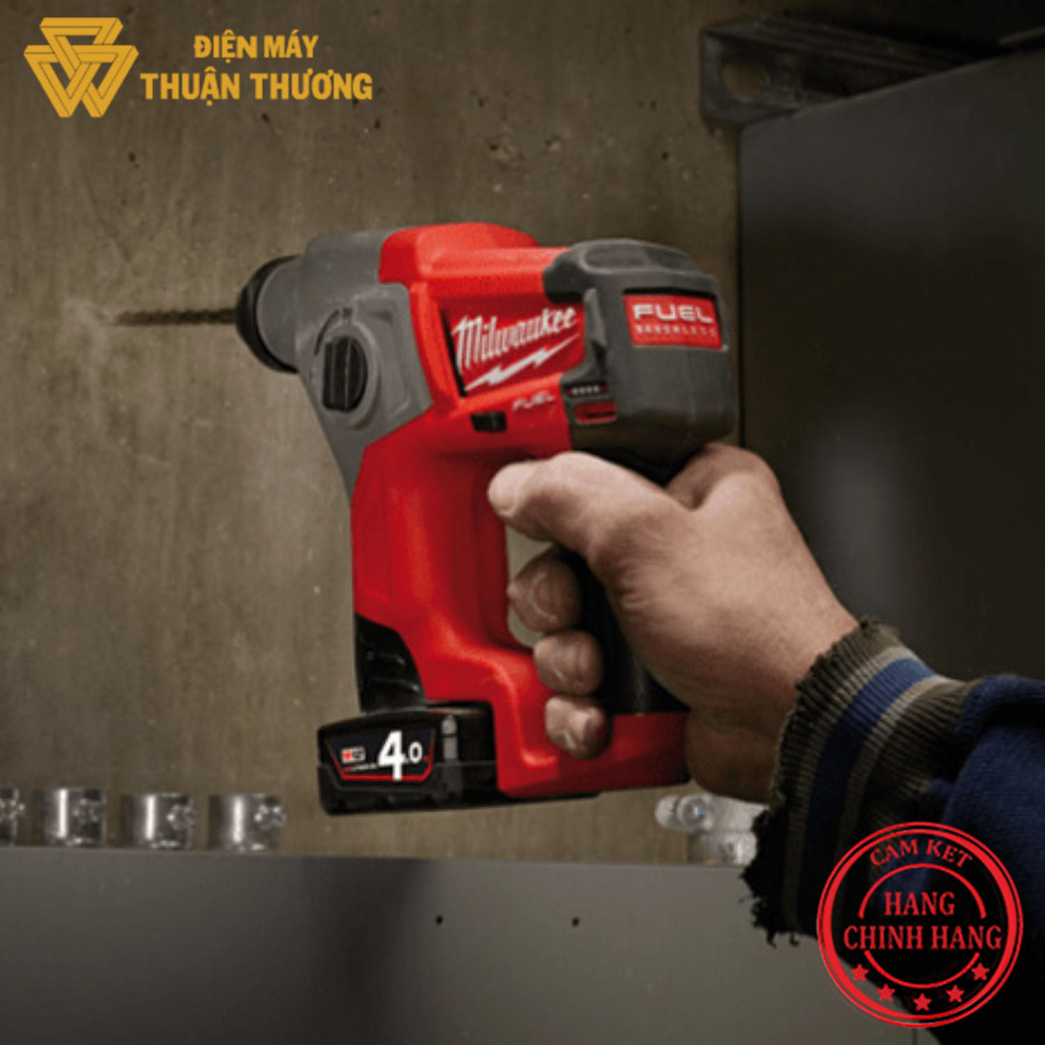 Bộ máy khoan búa động lực pin 12v milwaukee m12 ch-402c