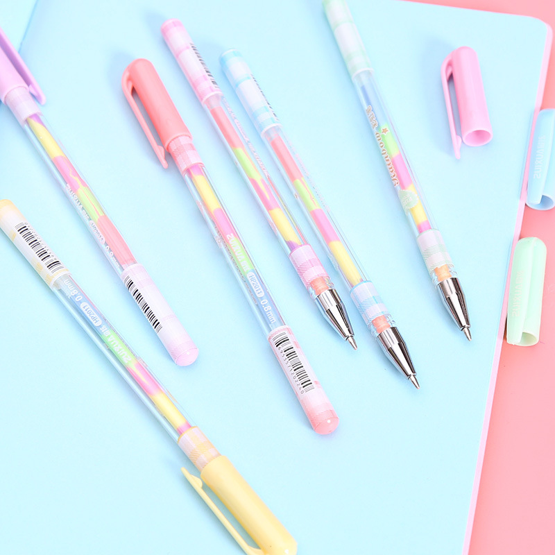 Bộ 5 Bút Gel Nhiều Màu 7 Sắc Cầu Vồng Rainbow Trang Trí Sổ Xinh Xắn