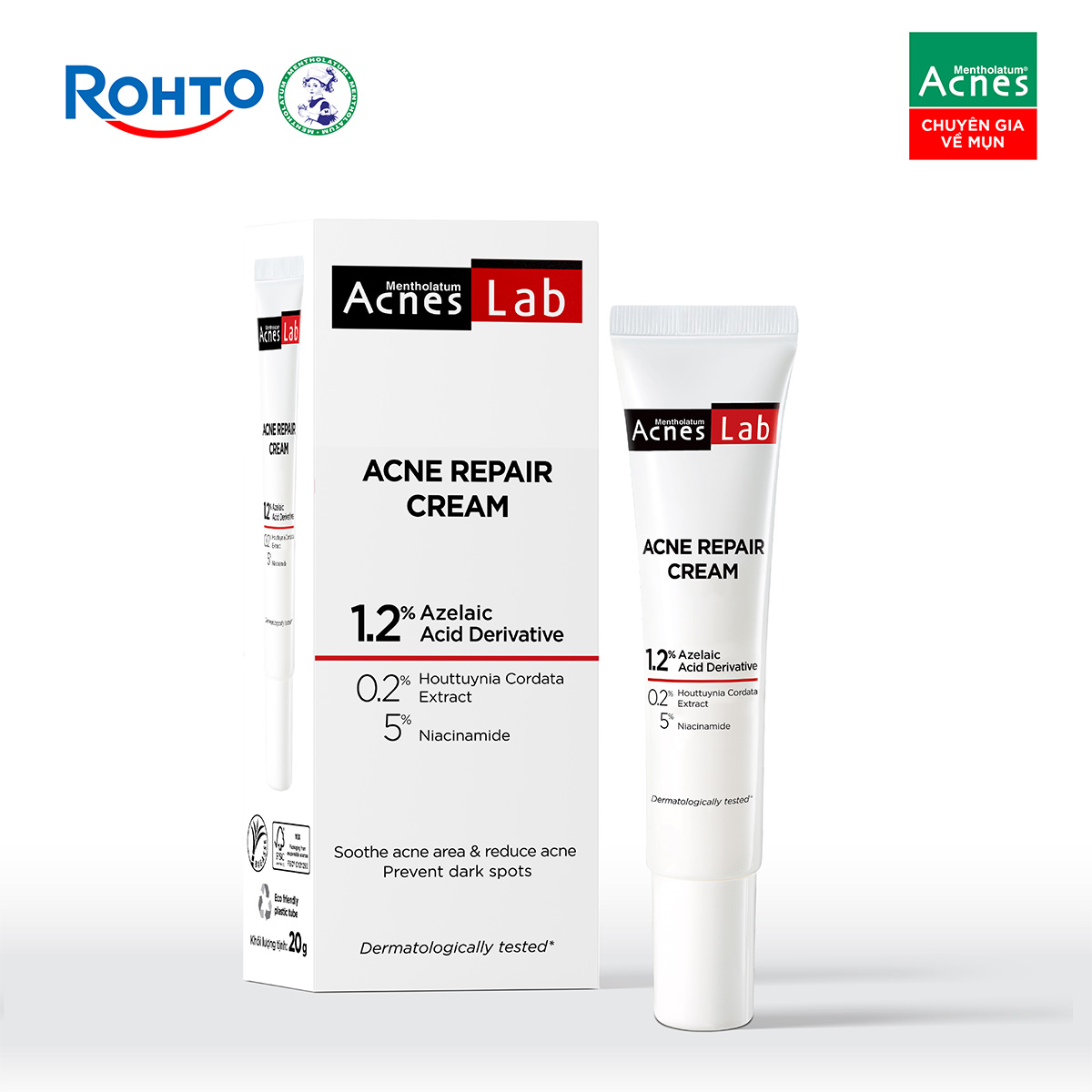 Kem dưỡng da giảm mụn chuyên sâu Acnes Lab Acne Repair Cream 20g