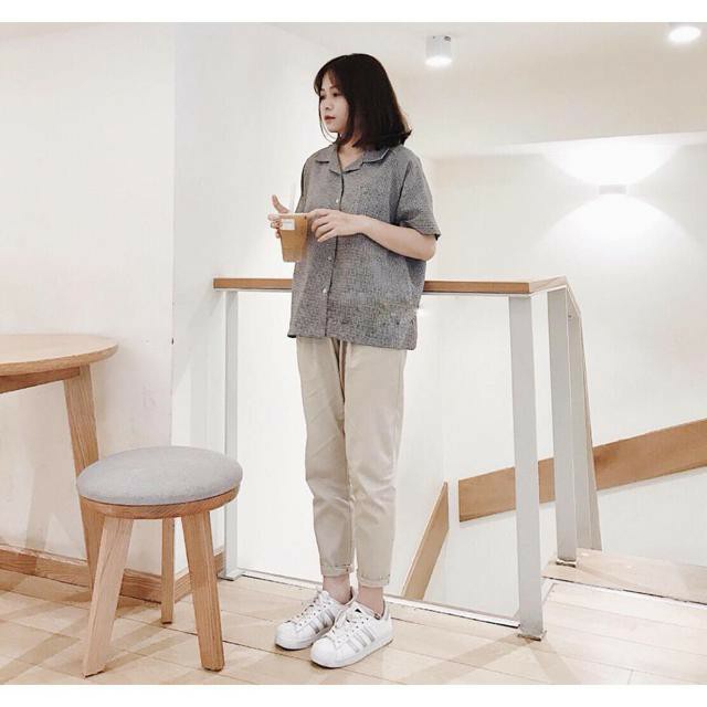 Freeship quần kaki ống suông - quần baggy nam nữ