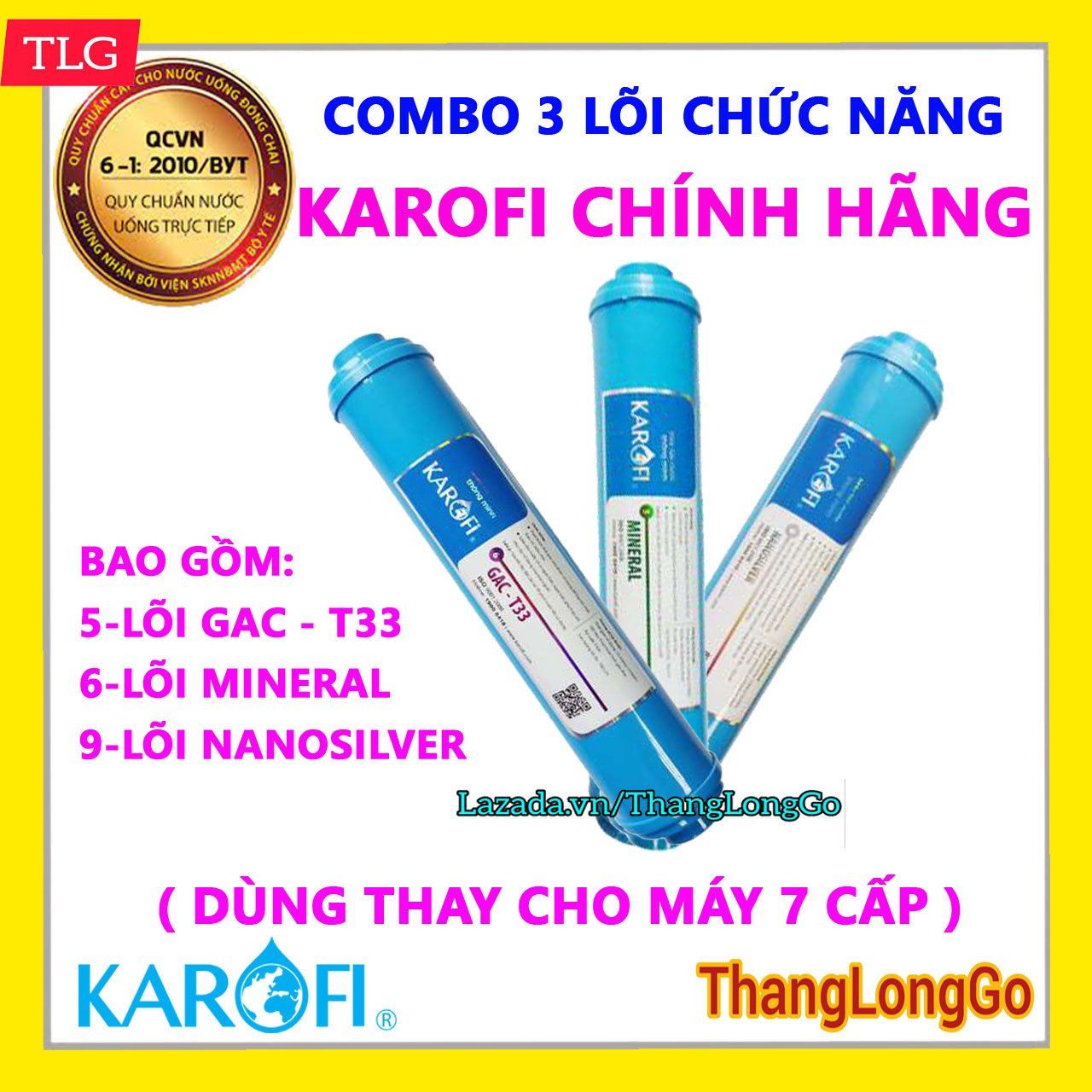LÕI TẠO VỊ KAROFI SỐ 5-6-9 [MÁY 7 CẤP] - GỒM LÕI T33 - MINERAL - NANO SILVER