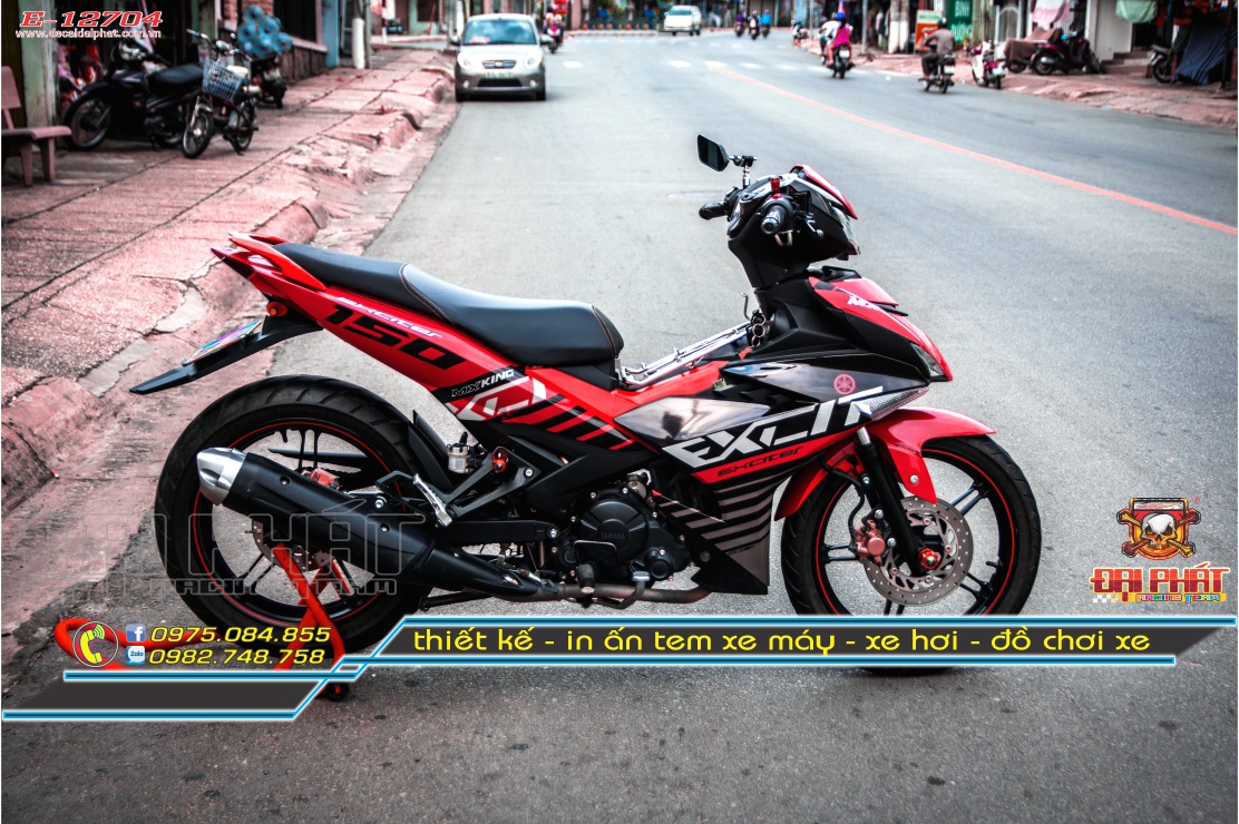 Tem Trùm Xe Exciter 150 MX King Cam Đen