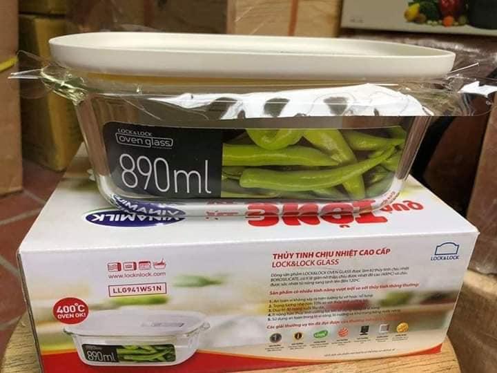Hộp thủy tinh chịu nhiệt lock&lock 890ml