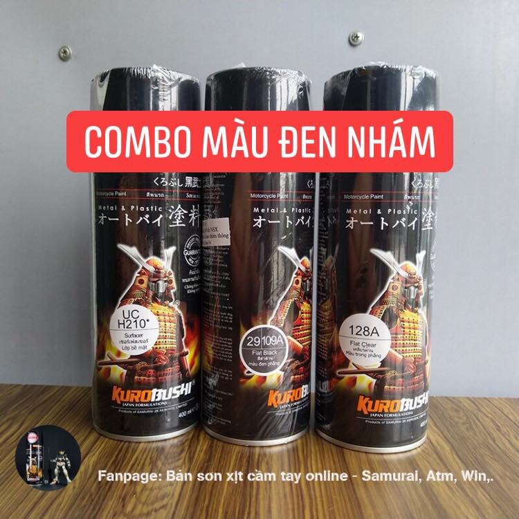 Sơn samurai combo màu đen nhám 109A