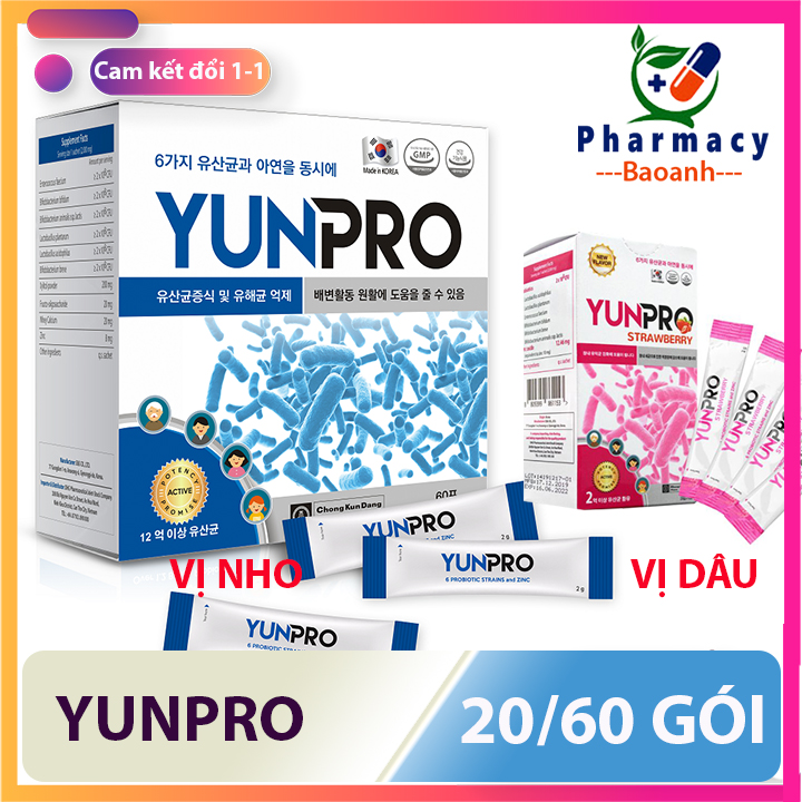 Men vi sinh Hàn Quốc Yunpro -bổ sung vi khuẩn có lợi cho tiêu hóa, ngăn tiêu chảy