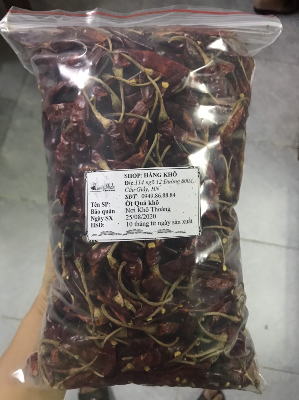 500gr Ớt nguyên quả sấy khô