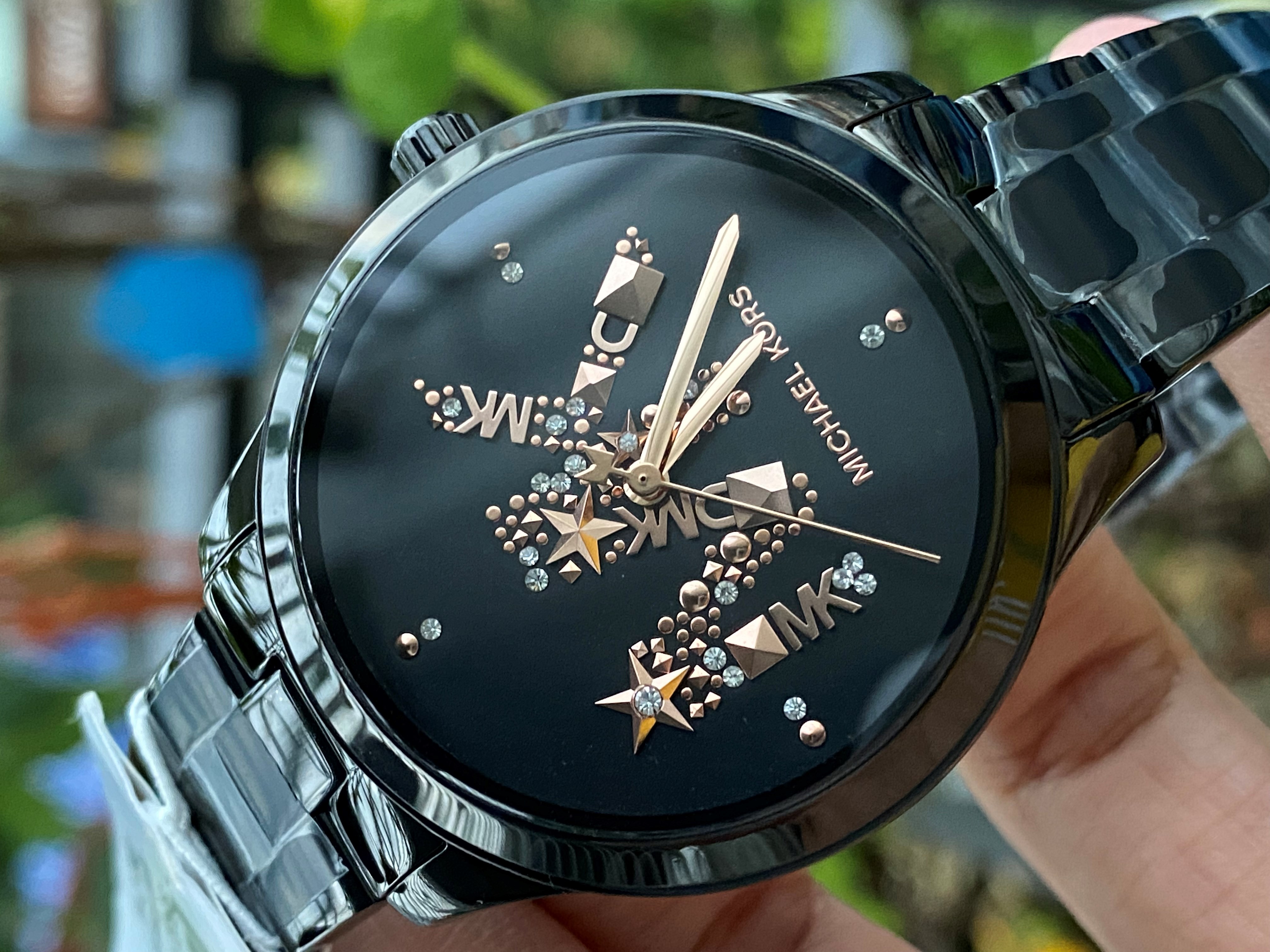Đồng hồ nữ mk michaelkorsazstore dây thép màu đen - vàng mk6682 mk6683 - size 38mm