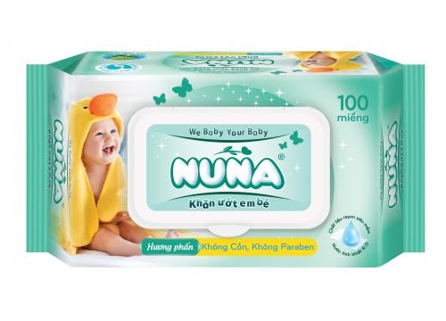 [HCM]Khăn ướt Nuna Hương phấn hộp 100 miếng