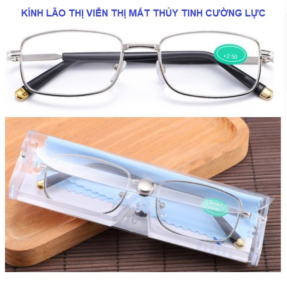 Kính viễn thị lão thị MẮT KÍNH THỦY TINH kính đọc sách trung niên cao cấp Nhat Ban mắt cực sáng và trong