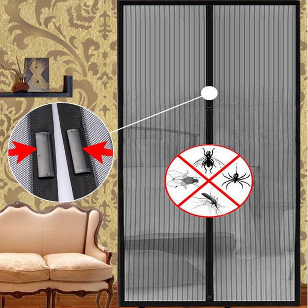 [HCM]Bộ Rèm Lưới Chống Muỗi Có Nam Châm Tiện Dụng Màu Đen