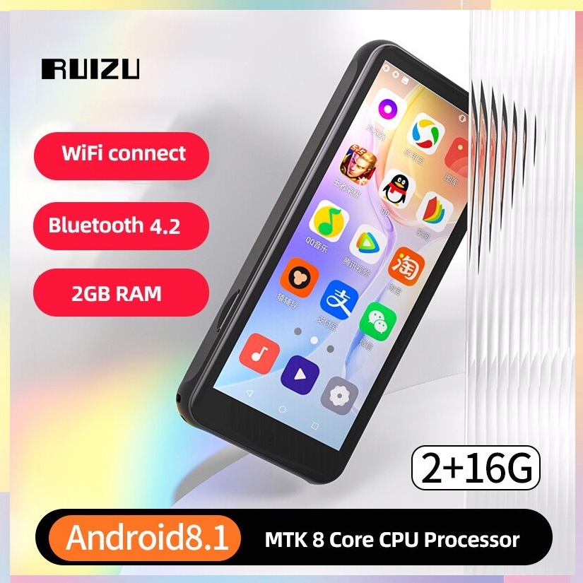 (Hỗ Trợ Tiếng Việt) Máy nghe nhạc cao cấp Android 8.1 MP4 màn hình cảm ứng 4.0 Inch Bluetooth WiFi Ruizu Z80 bộ nhớ trong 16G Ram 2G hỗ trợ CHplay