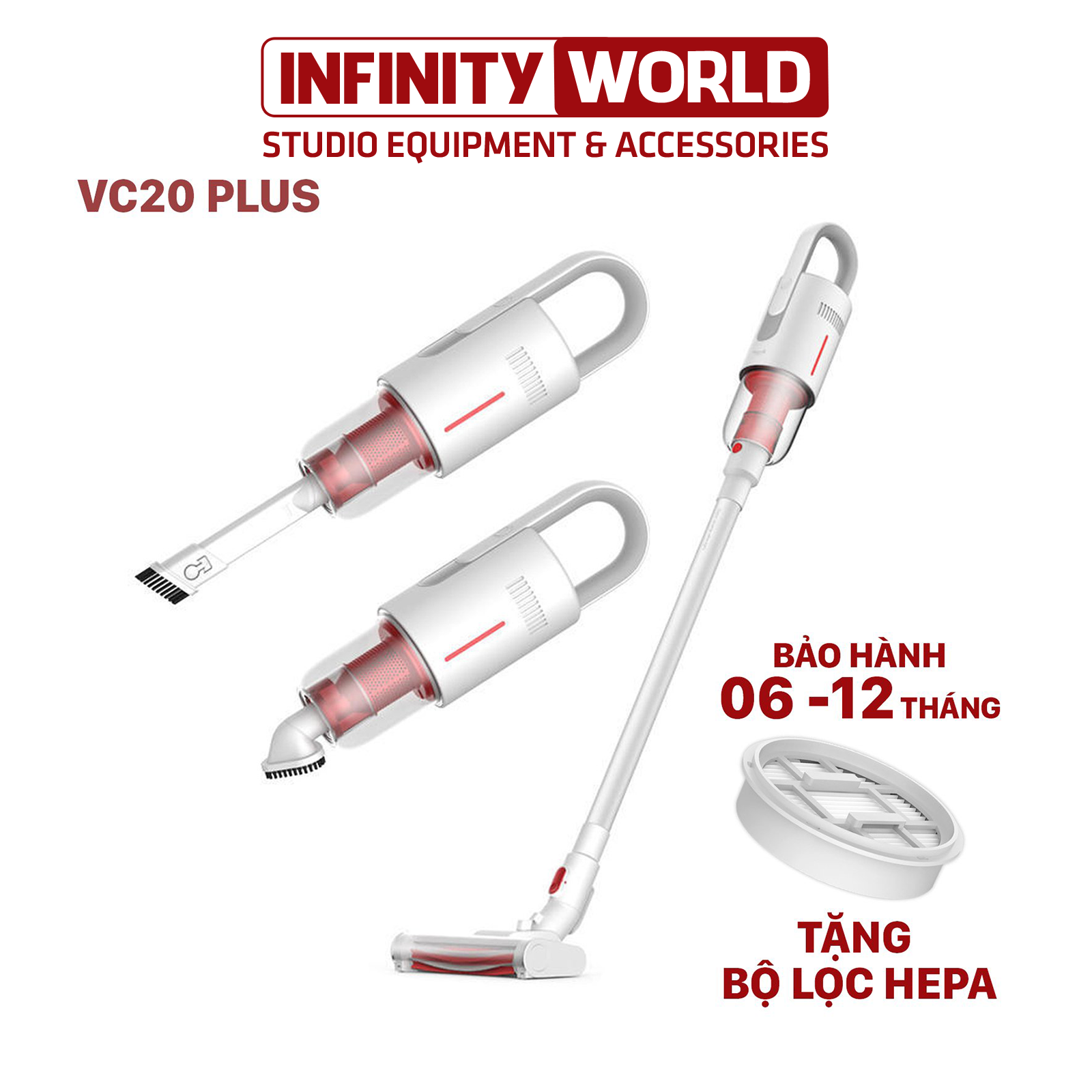 Máy hút bụi không dây cầm tay Deerma VC20 Plus (tặng lọc khi mua bảo hành 6 và 12 tháng)