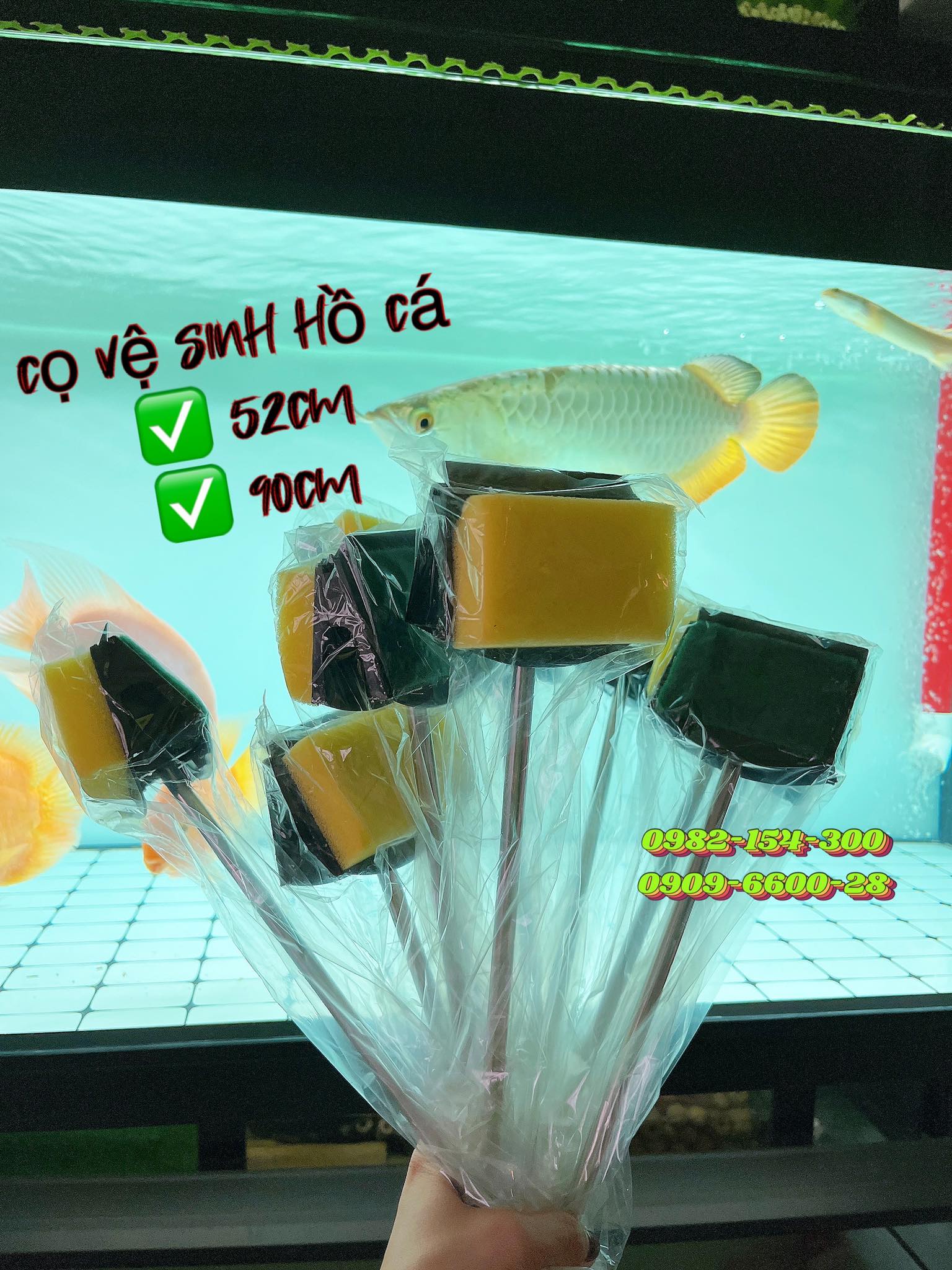 Cây cọ rửa vệ sinh chà bể hồ cá thủy sinh dài 52cm / 90cm