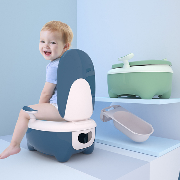 Bô Vệ Sinh Cho Bé Siêu Tiện Dụng - Bệ Ngồi Toilet Trẻ Em Có Chỗ Dựa Và Khay Hứng Vệ Sinh Tháo Lắp Dễ Dàng