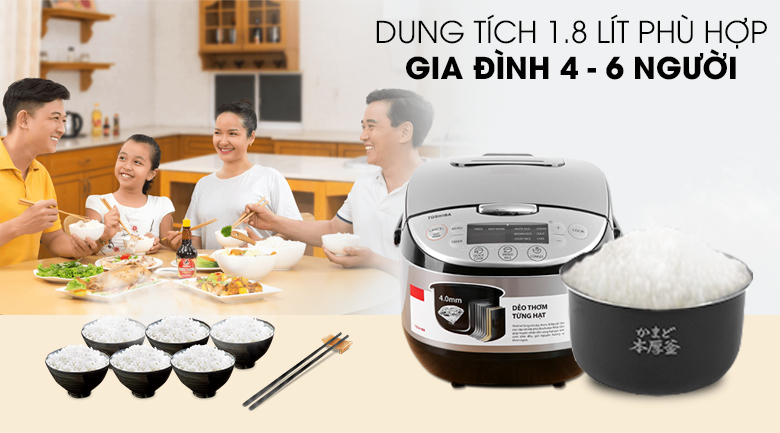 Nồi cơm điện tử toshiba 1.8 lít rc-18dr2pv