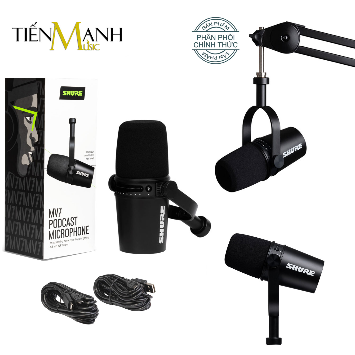   Chính Hãng  Micro Shure MV7+-K MV7K-BNDL MV7S MV7K+-BNDL MV7X - Cổng USB & XLR MV7 Livestream Podcast 
