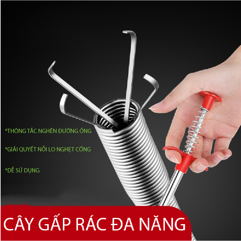 Dụng Cụ Gắp Rác,Thông Tắc Cống Nhanh Chóng,Cây Móc Rác,Que Lấy Rác Thông Minh