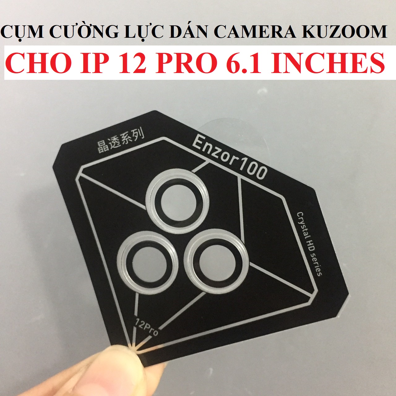 Cụm cường lực dán camera cho ip 12 pro 6.1 inches kuzoom ar