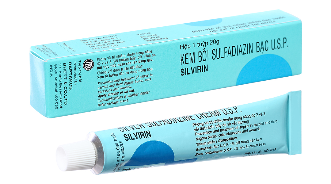 Kem bôi bỏng silvirin u.s.p tuýp 20g