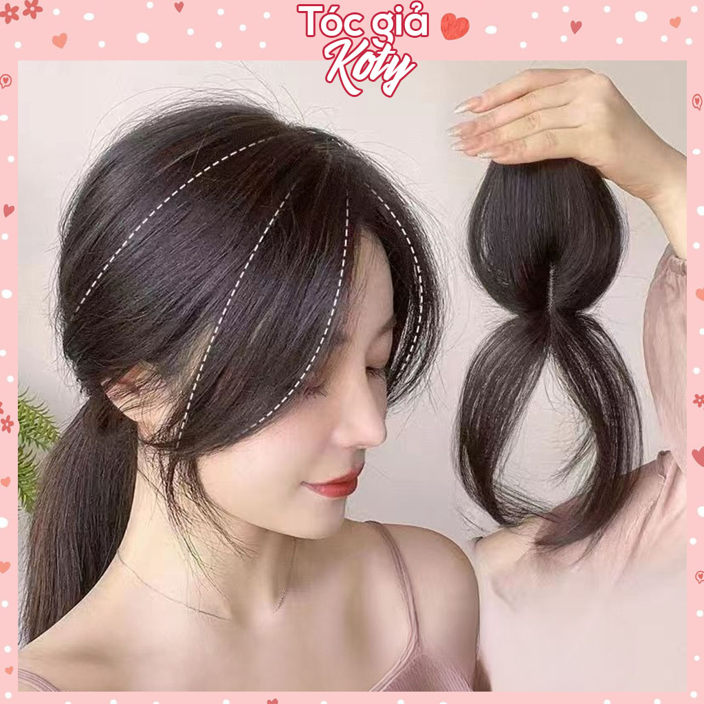 Tóc giả hai mái 3D mái bay cho nữ Koty tóc giả che hói mái dài lơi phong cách Hàn Quốc TG219