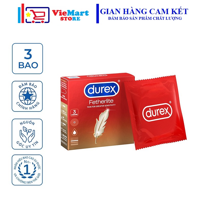 [HCM]Bao cao su Durex Fetherlite 3 bao / hộp