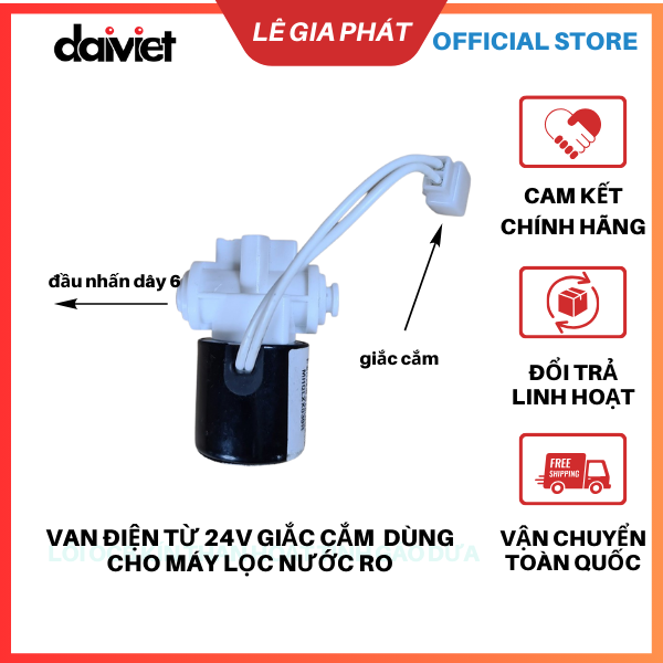 [Chính Hãng] Van điện từ máy lọc nước RO chính hãng Đại Việt loại có Zắc cắm