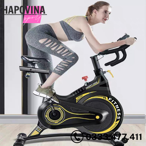Xe đạp tập thể dục tại nhà tăng cơ, giảm mỡ hàng chính hãng Hapo - Xe đạp thể dục thiết kế mới chống ồn có bảng điều khiển đo thông số nhịp tim, thời gian, quãng đường, tốc độ